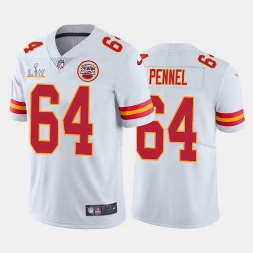 Men's White Kansas City Chiefs #64 Mike Pennel 2021 Super Bowl LV Stitched Jersey